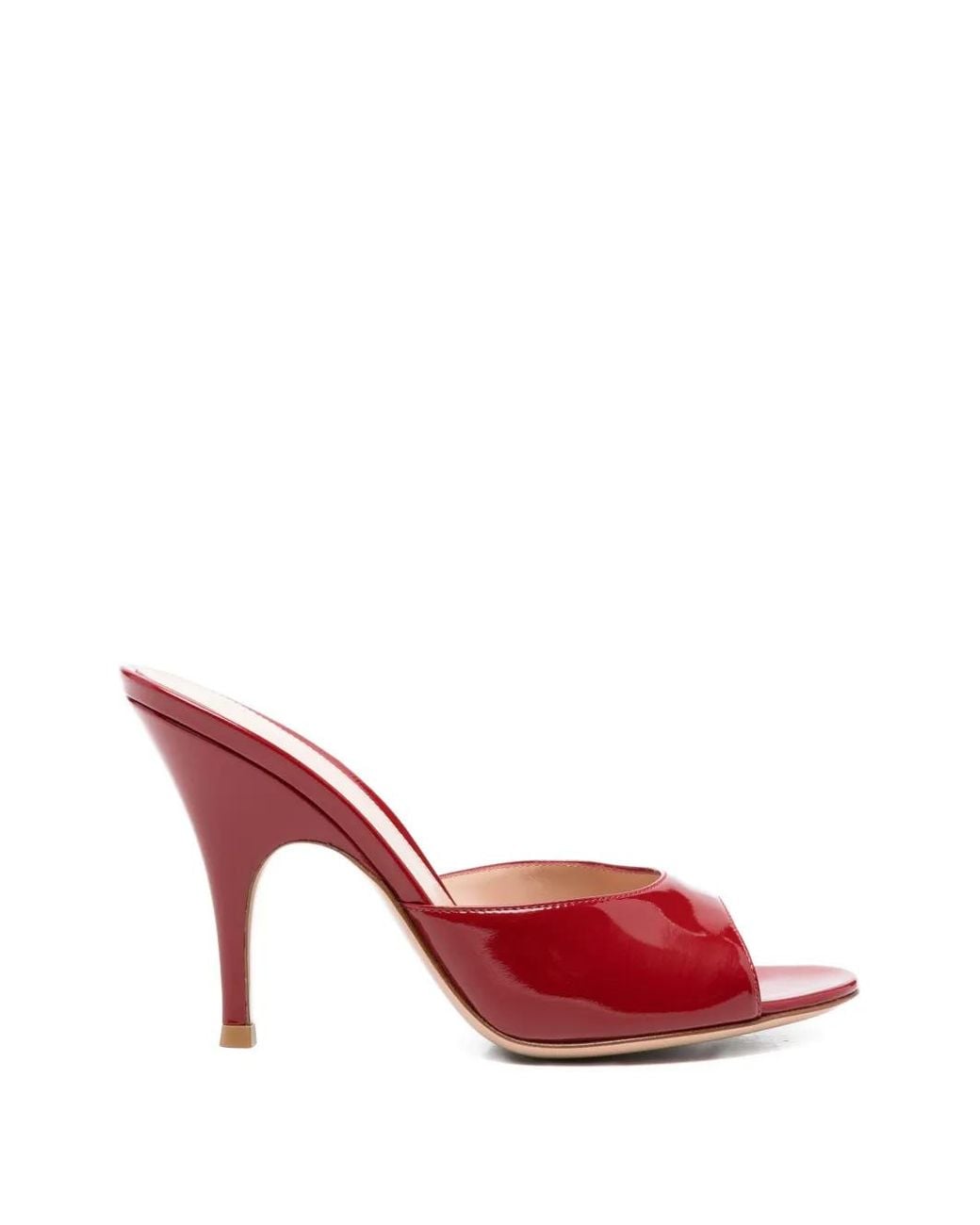 Gianvito Rossi Red Sofia Patent Leather Mules