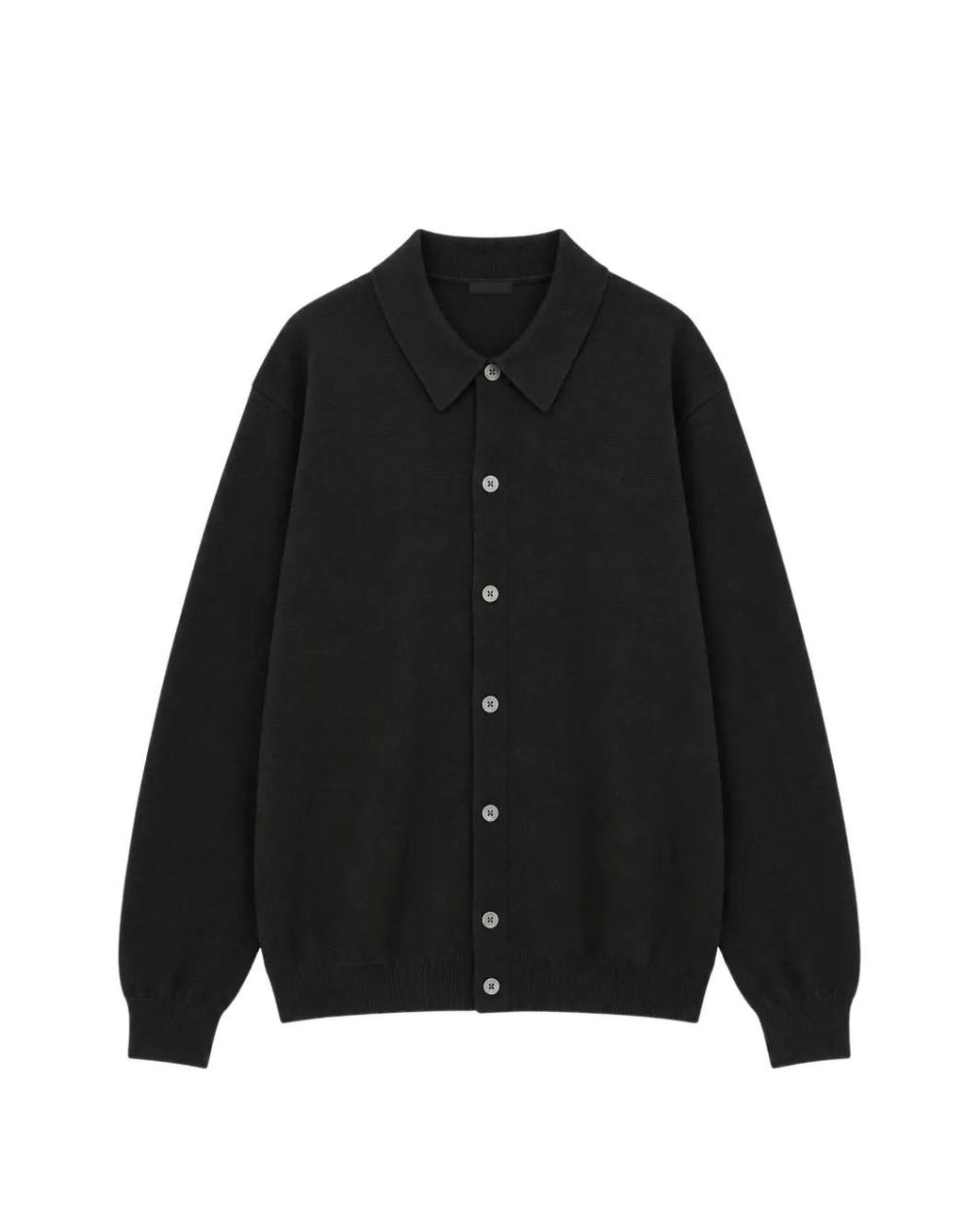 Aspesi Black Button-Up Collared Cardigan for men