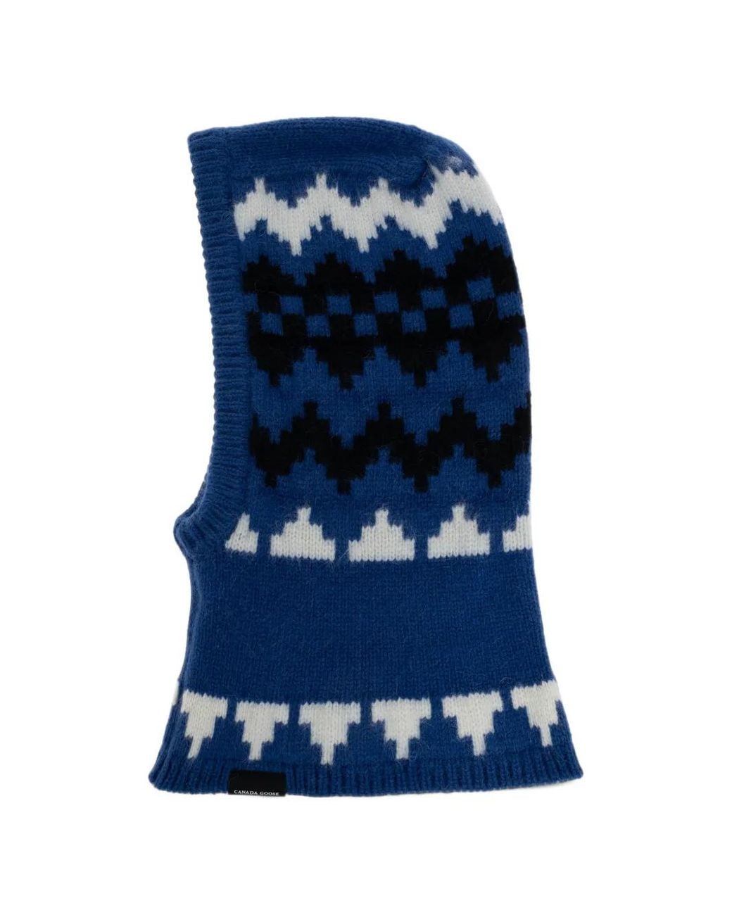 Canada Goose Blue Fair Isle-Knit Balaclava