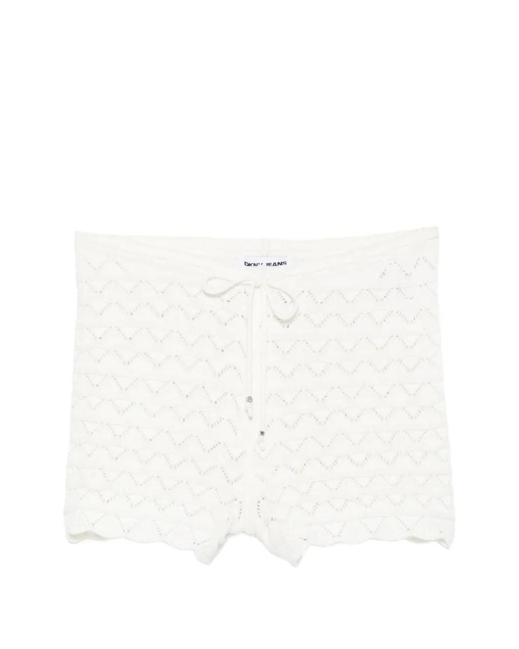 DKNY White Drawstring Shorts