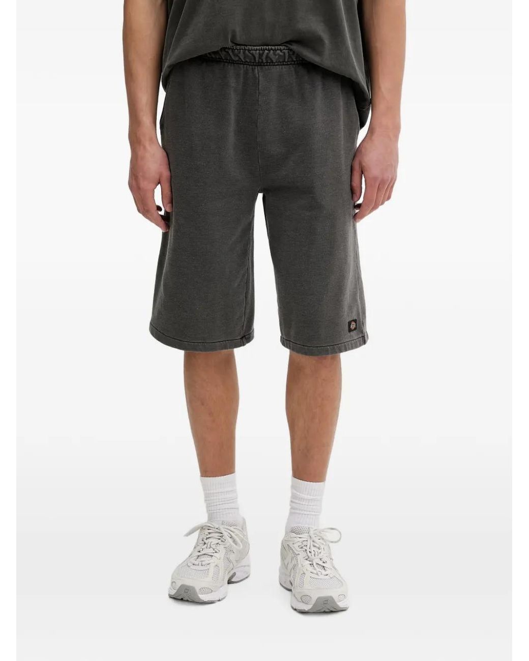 Dickies Black Logo-Patch Track Shorts for men
