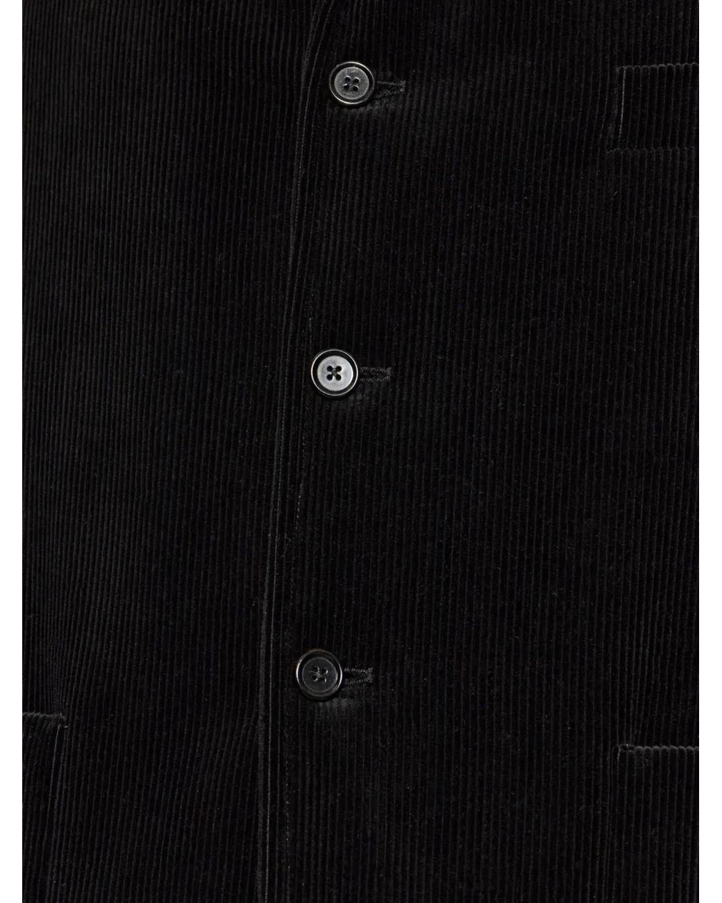 Jil Sander Black Corduroy Button-Up Blazer for men