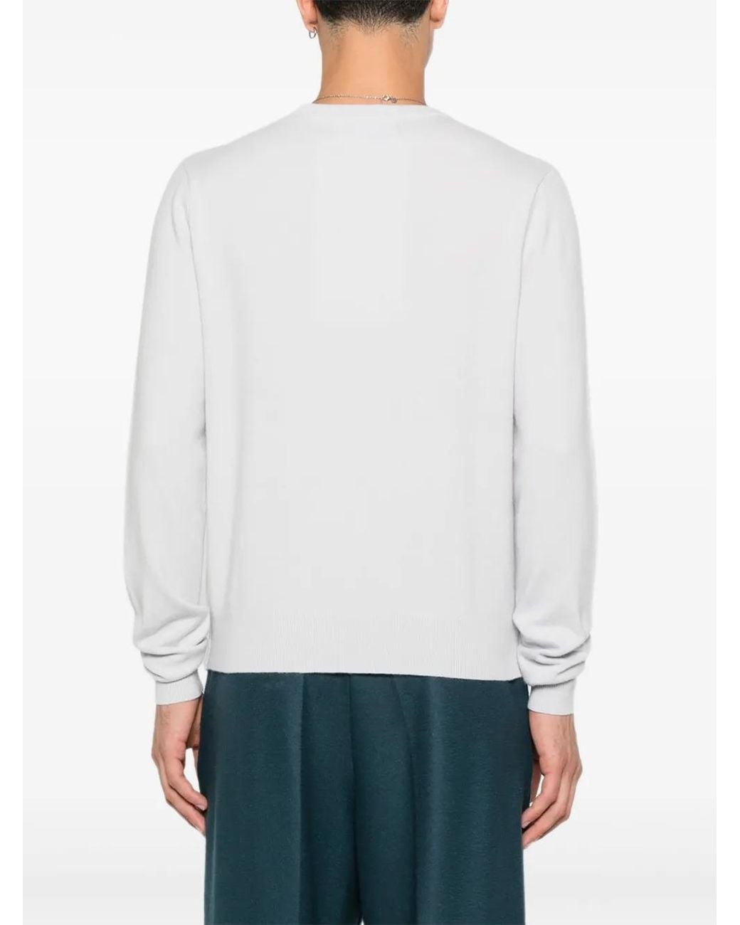 Extreme Cashmere White Crew-Neck Long-Sleeve Sweaters