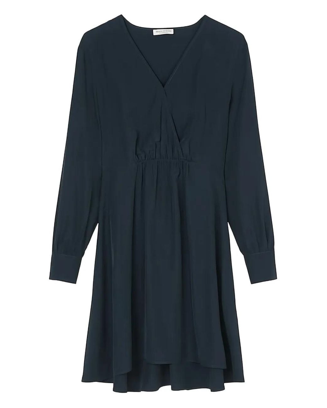 Marc O' Polo Blue V-Neck Long-Sleeve Dress