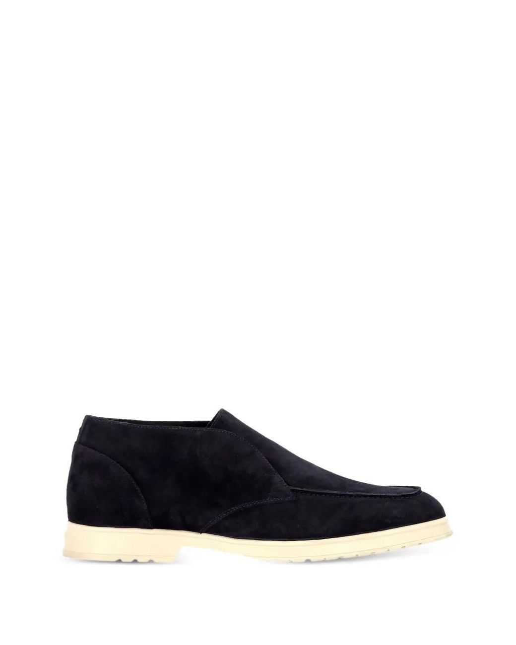Doucal's Blue Suede Slip-On Desert Boots for men
