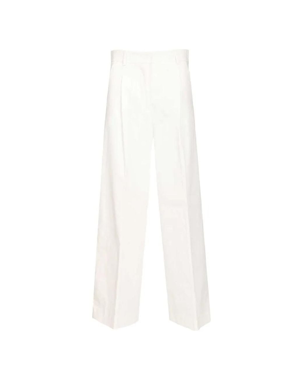 Weekend by Maxmara White Gabardine Tailored Trousers