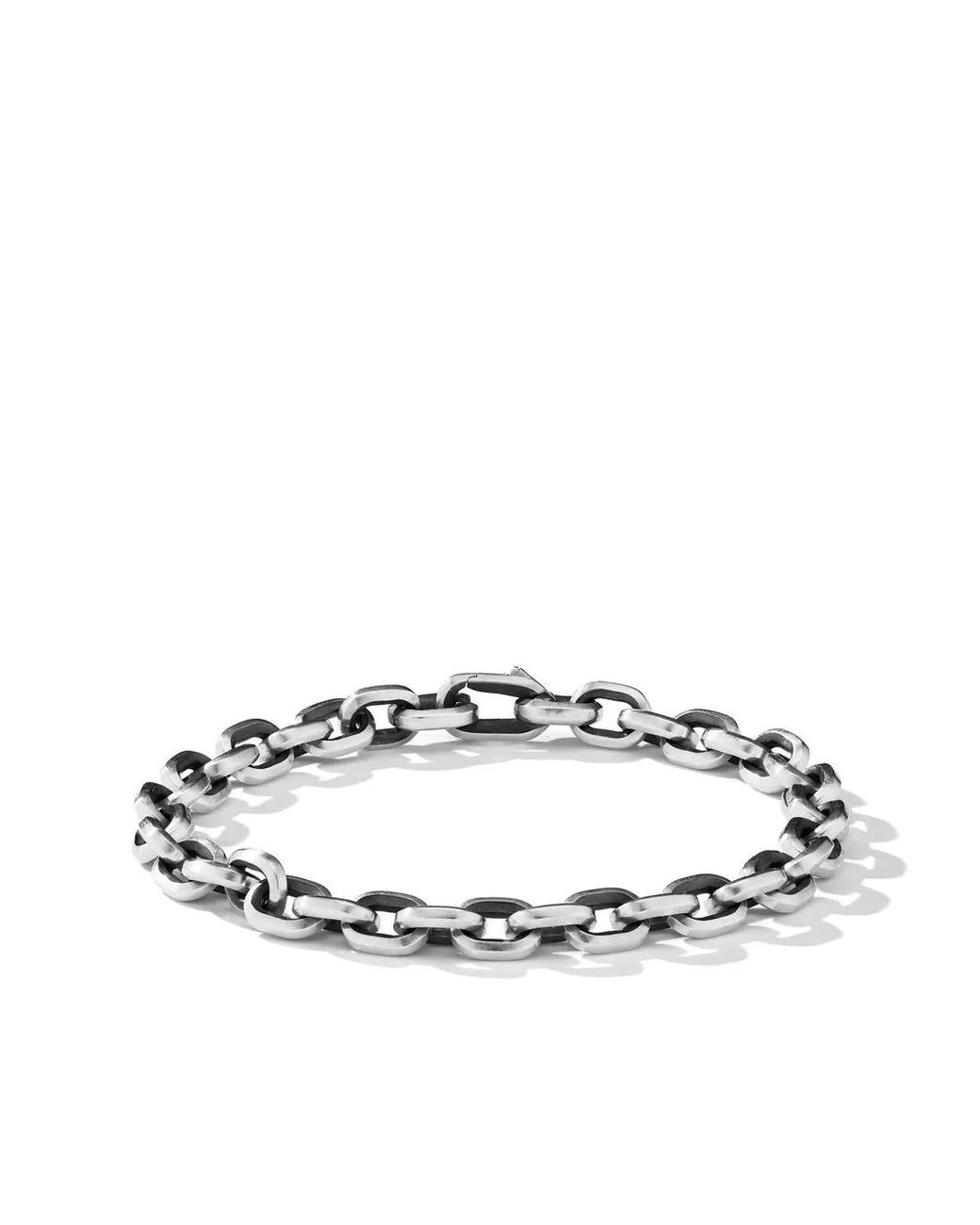 David Yurman White Sterling Deco Chain Link Bracelet (6.5Mm) for men