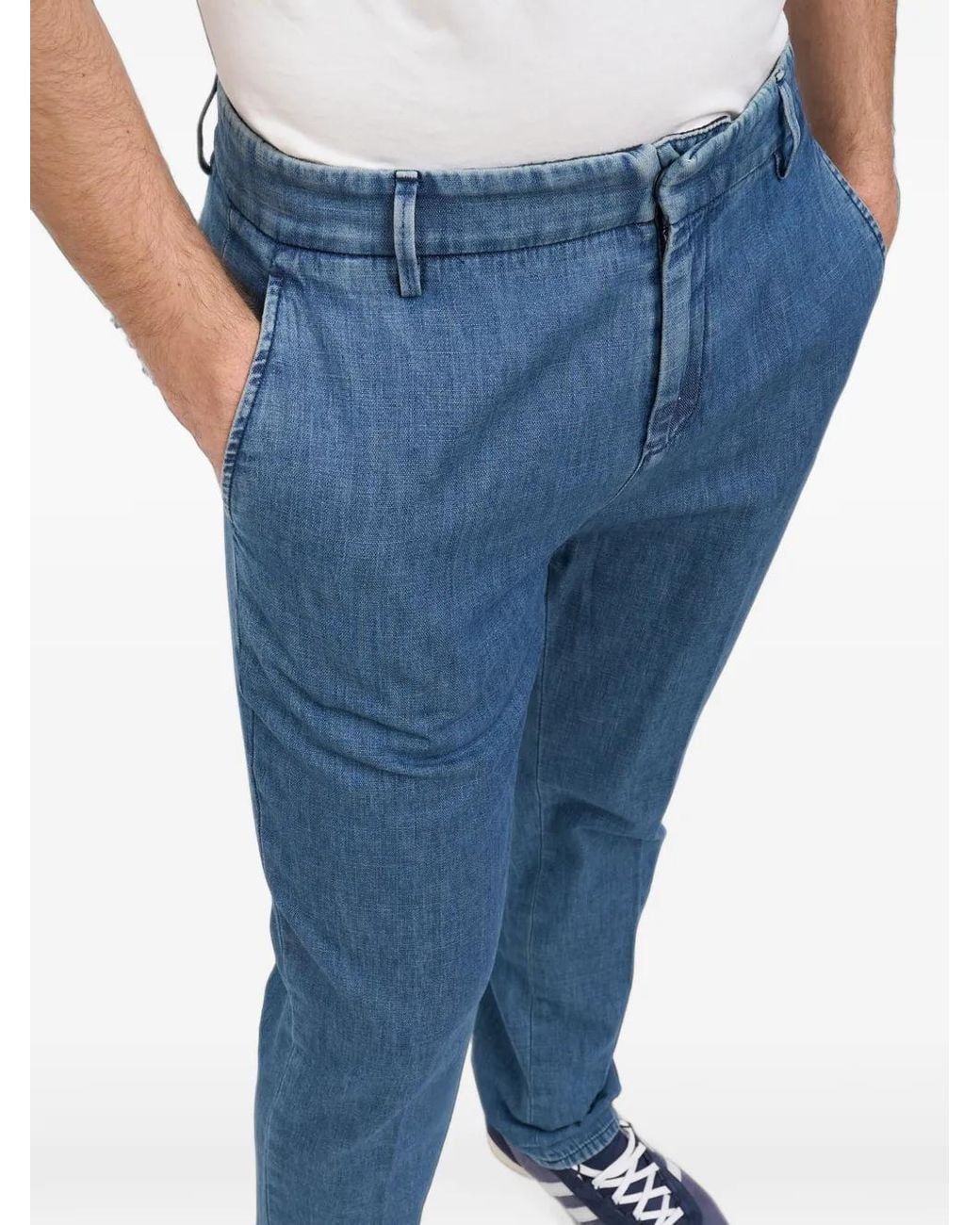 Dondup Blue Gaubert Denim Trousers for men