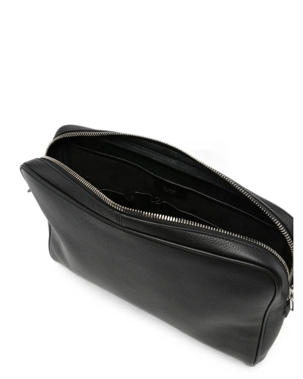Tom Ford Black Grained Leather Laptop Bag for men
