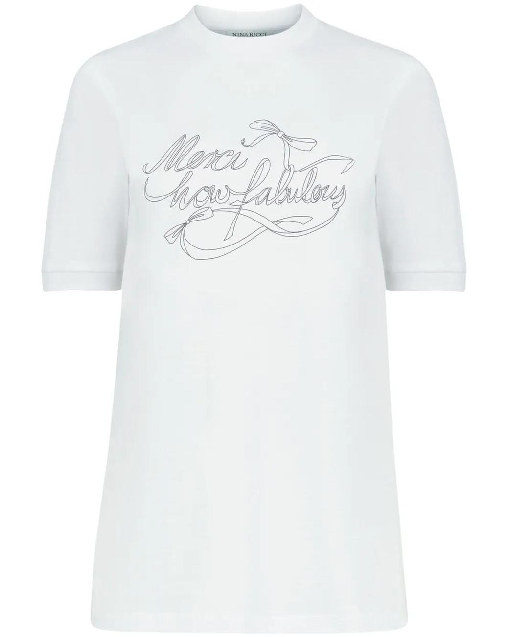 Nina Ricci White How Fabulous Cotton T-Shirt