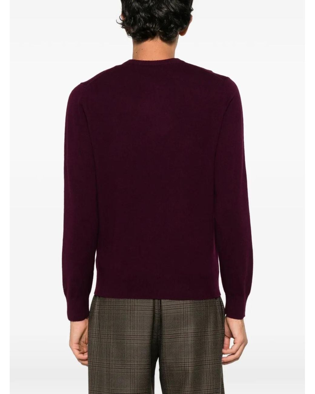 Mc2 Saint Barth Purple Heron Embroidered Crew-Neck Sweater for men