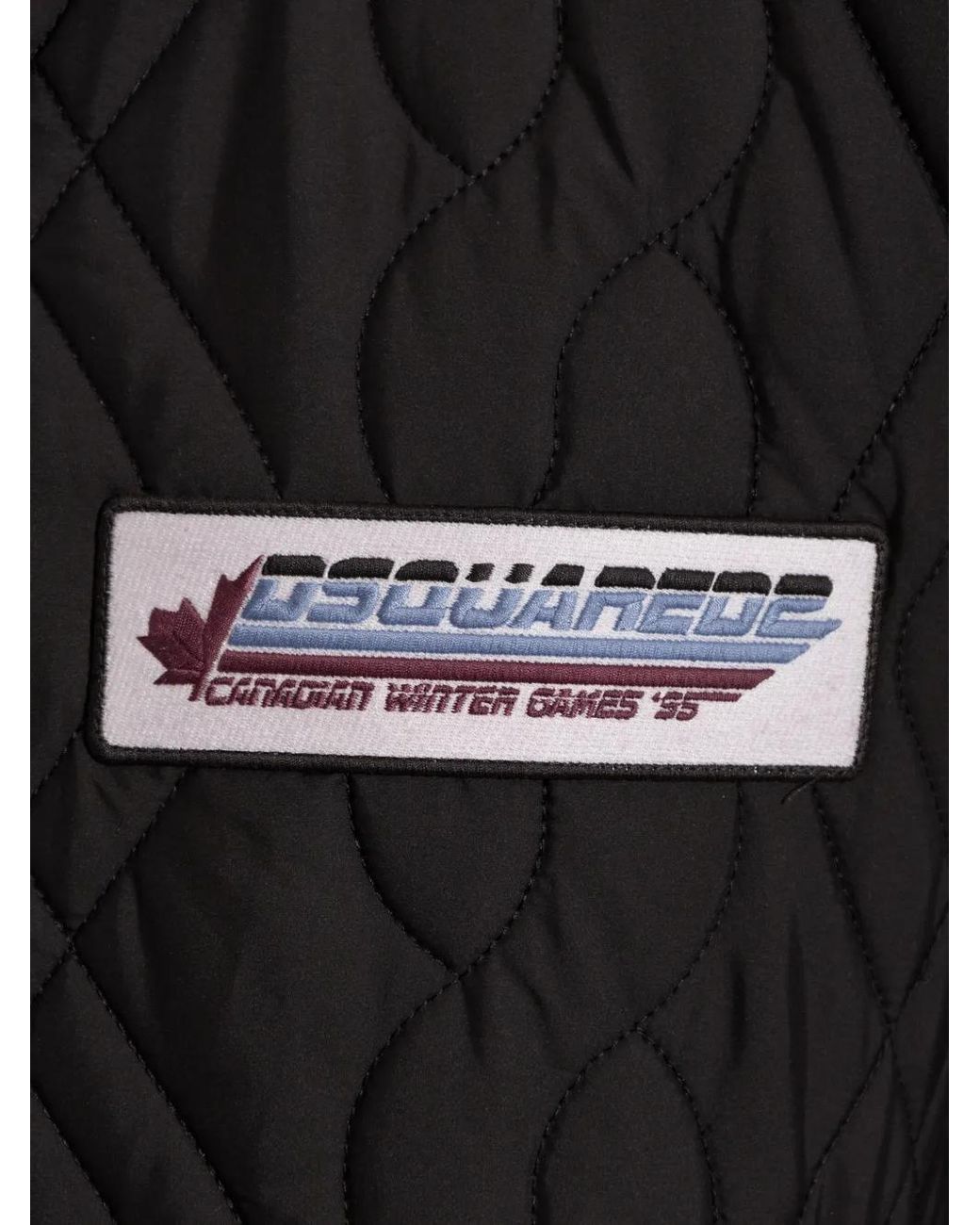 DSquared² Black Veste Matelassée À Patch Logo for men
