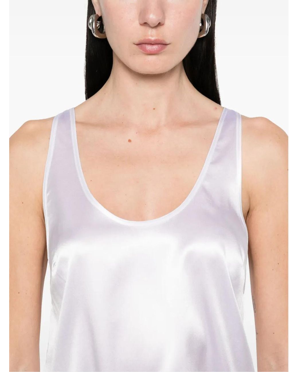 Pinko White Luxurious Silk Blend T-Shirt