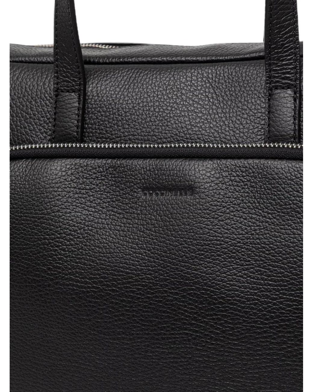 Coccinelle Black Grand Sac De Voyage Paki En Cuir Grainé