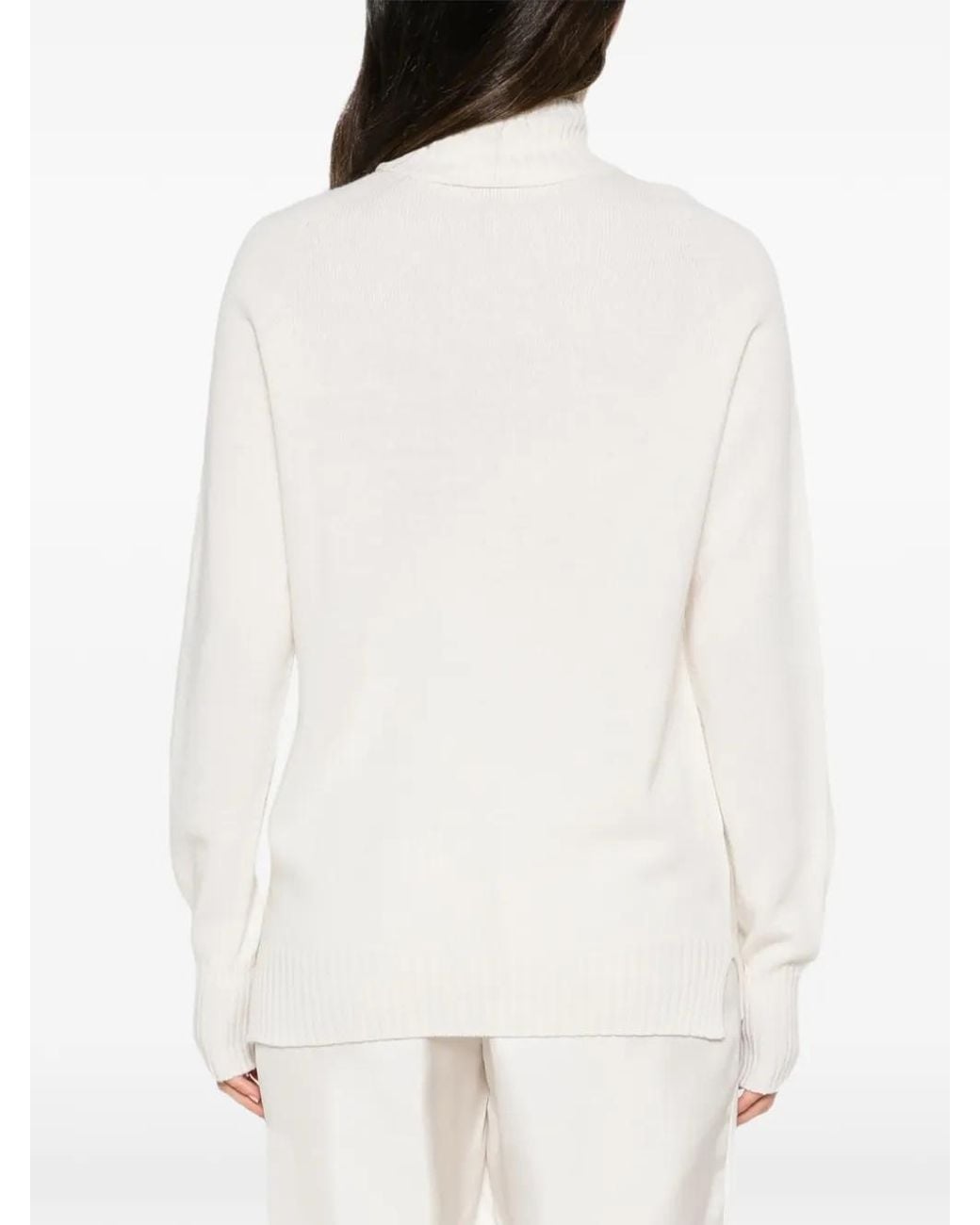 Ma'ry'ya White Roll-Neck Sweater