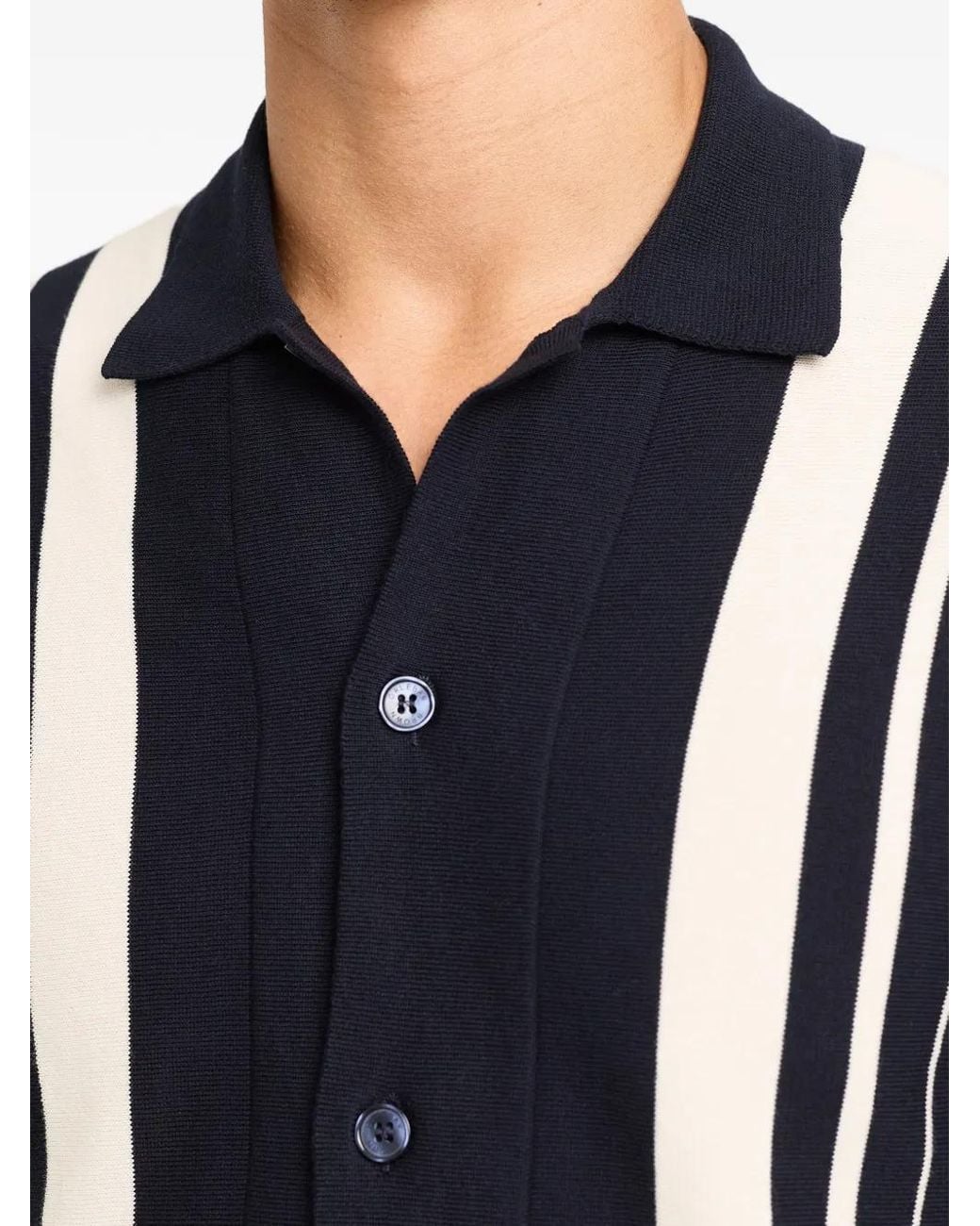 Orlebar Brown Black Tiernan Striped Shirt for men