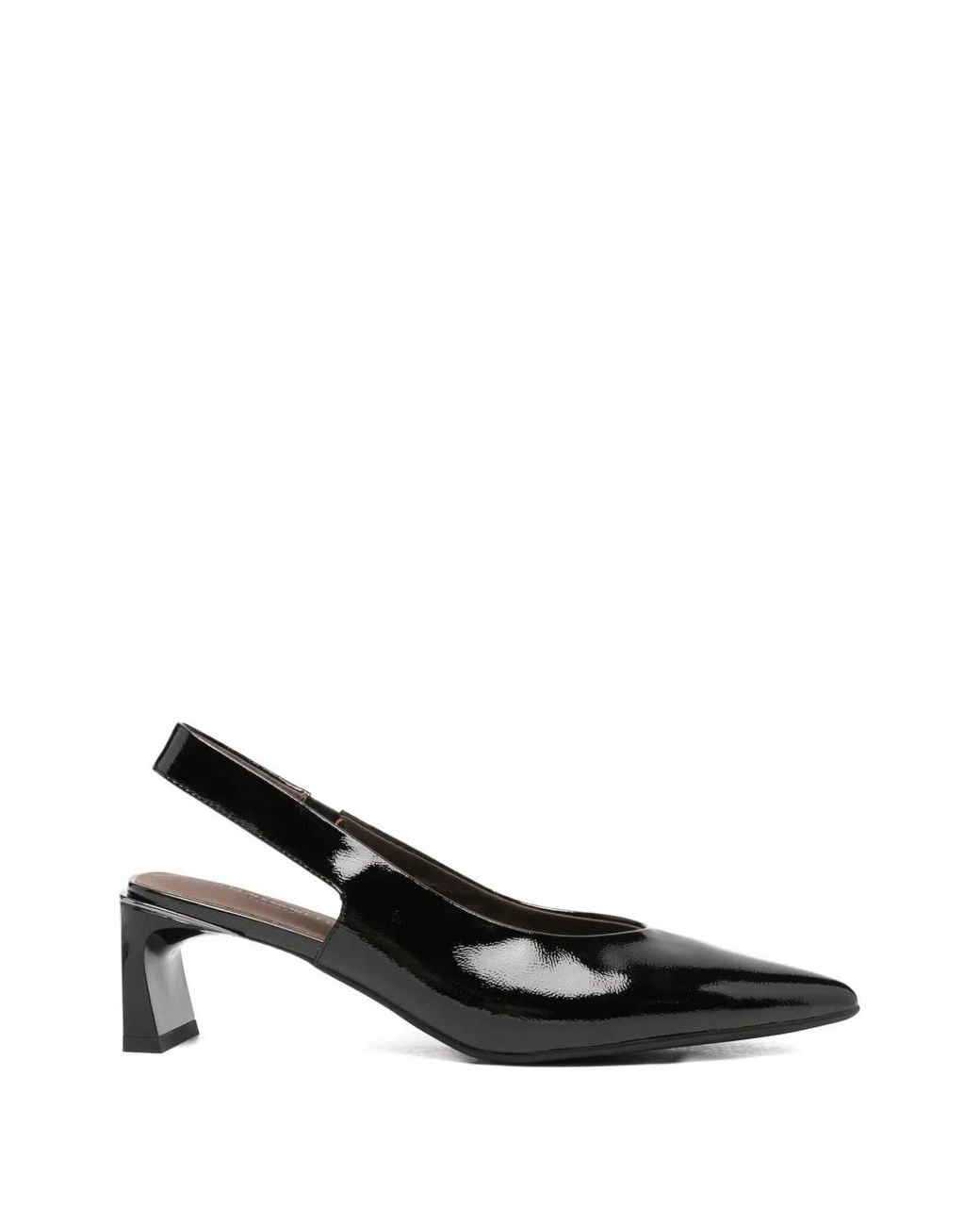 SERGIO MORETTI FIRENZE Black Patent-Finish Slingback Pumps