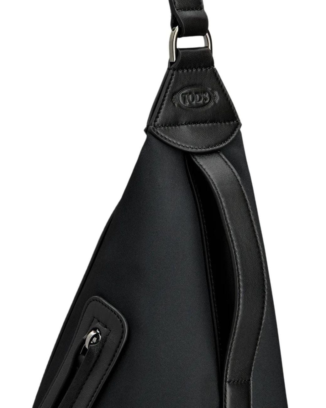 Tod's Black Leather-Trim Triangular Backpack for men