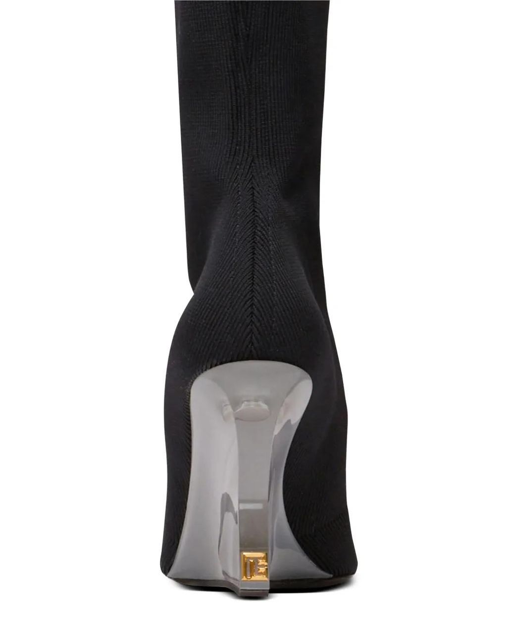 Balmain Black Wedge Thigh-High Boots