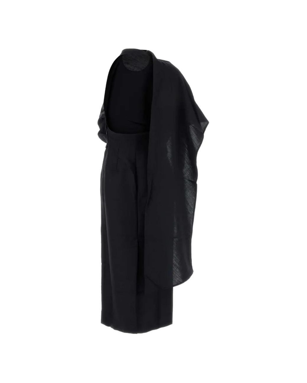 Rohe Black Draped Midi Dress