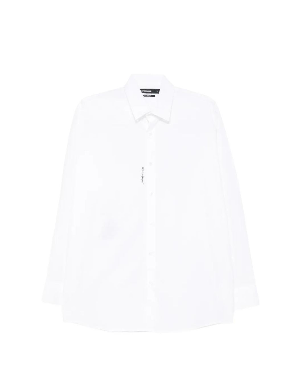 Karl Lagerfeld White Graphic-Print Button-Down Shirt for men