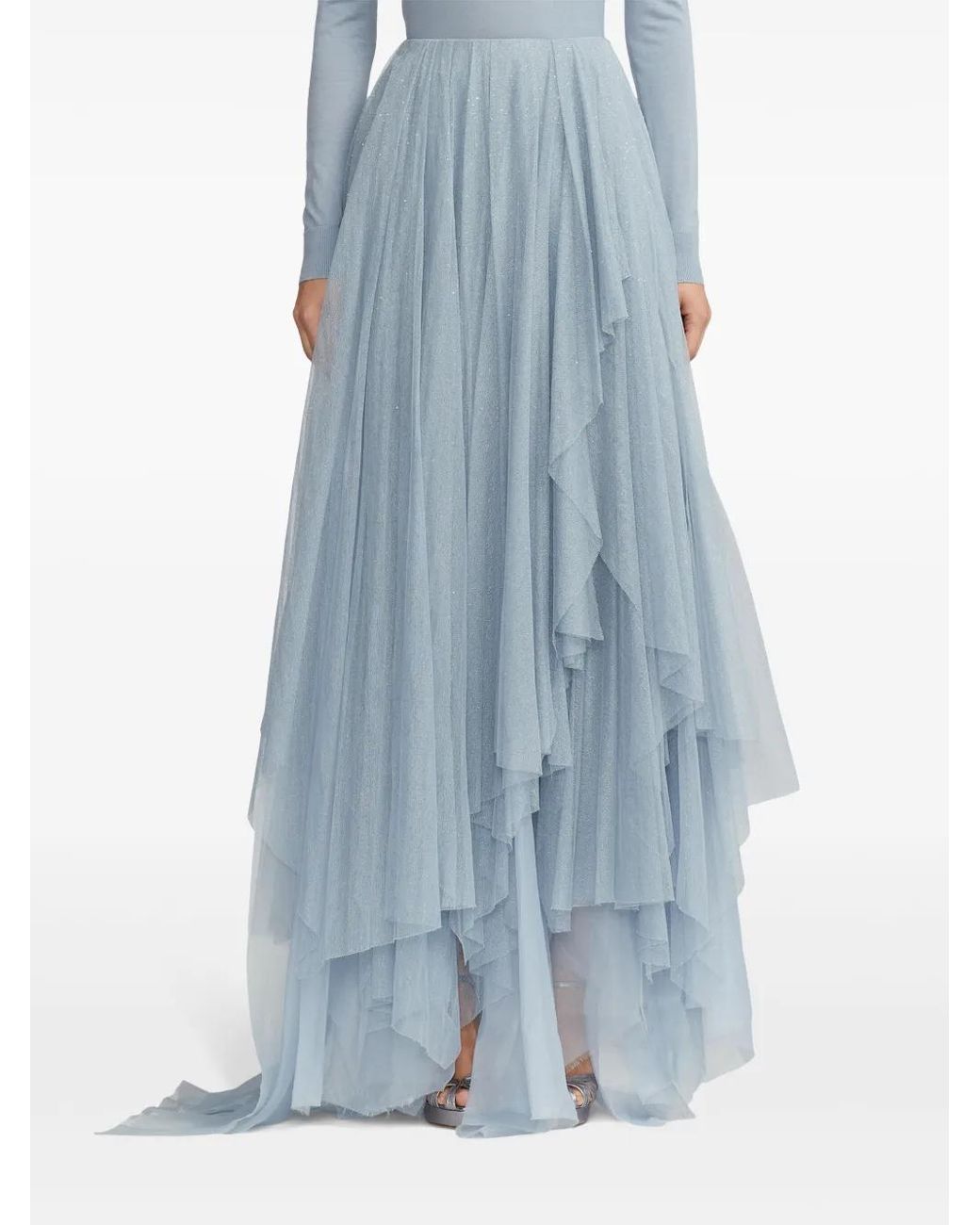 Ralph Lauren Blue Alvey Tulle Maxi Skirt