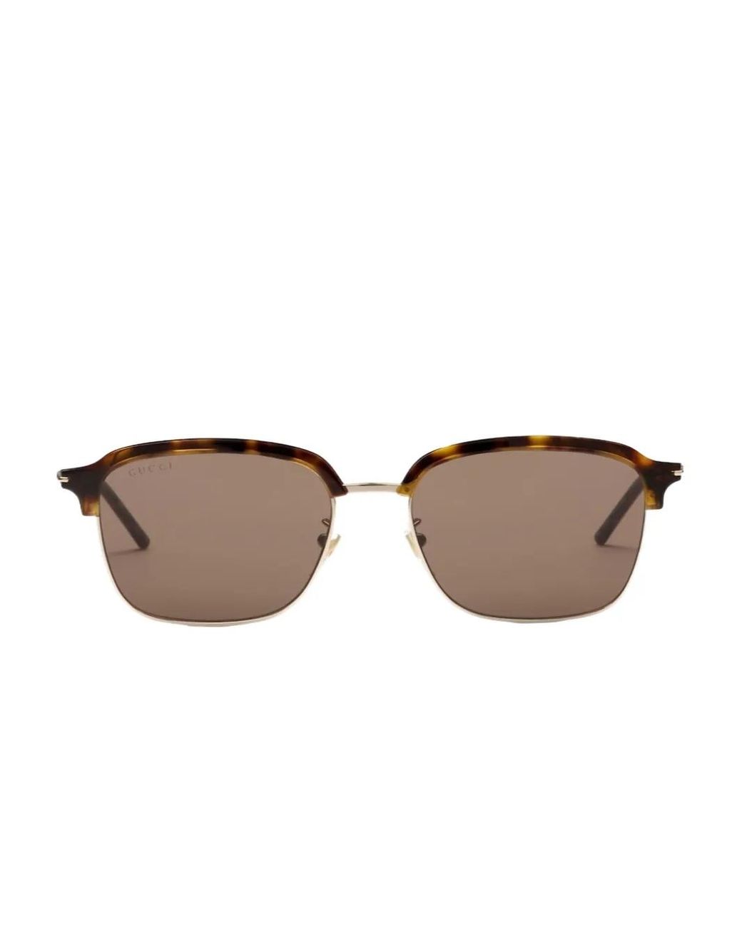 Gucci Brown Tortoiseshell Square-Frame Sunglasses