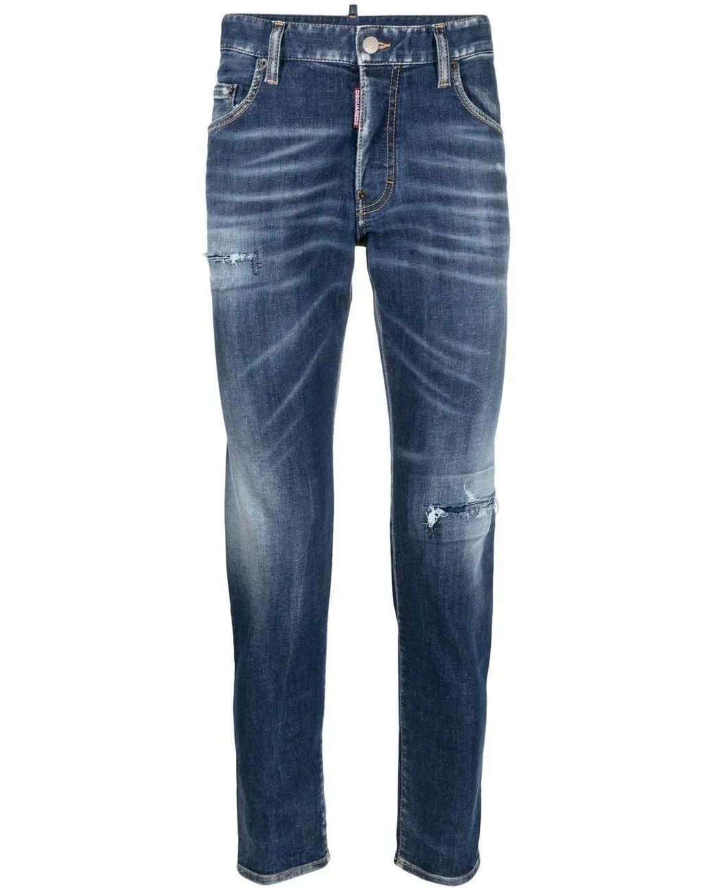 DSquared² Blue Icon Distressed Skinny Jeans for men