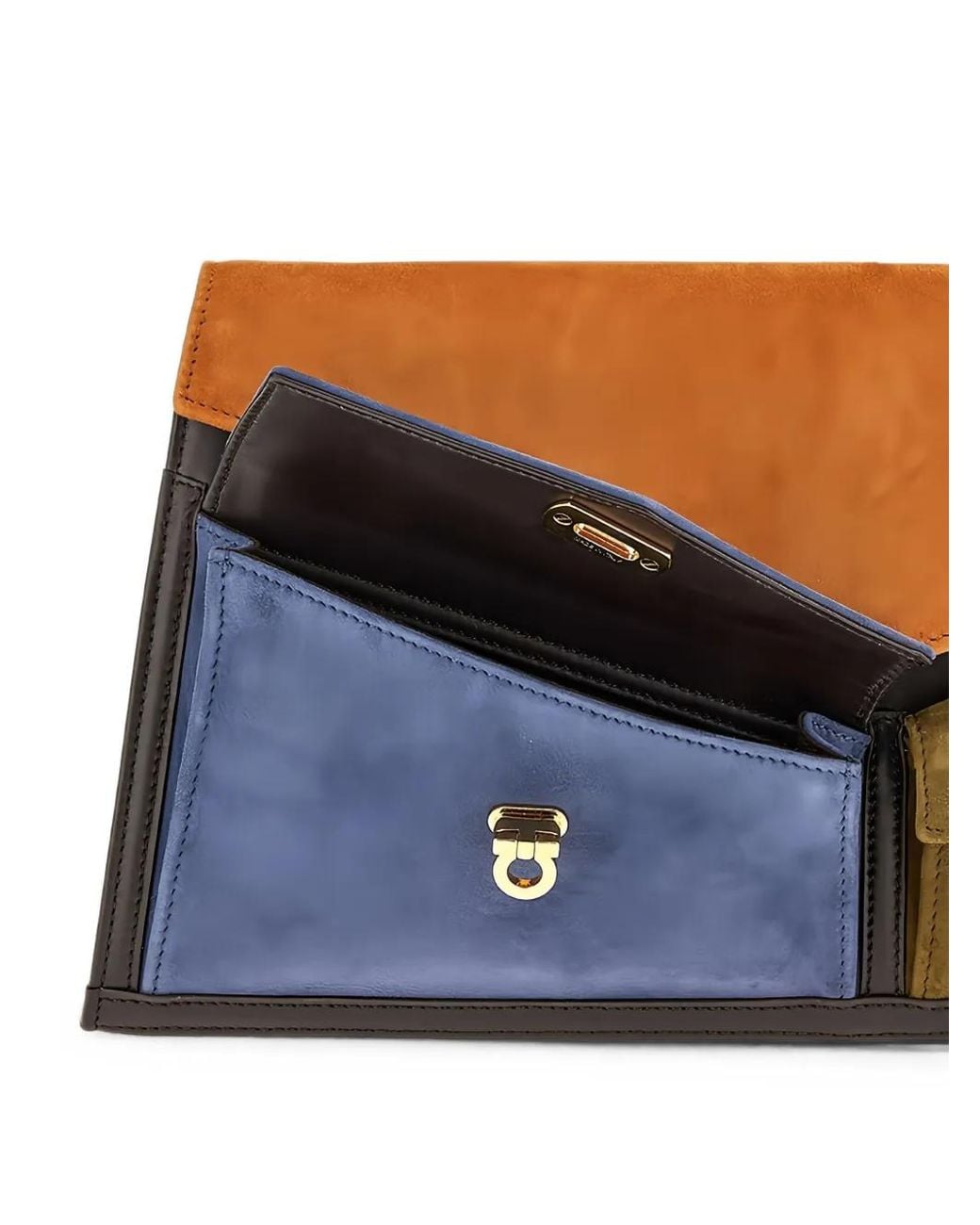 Clutch Gancini Con Inserti di Ferragamo in Blue