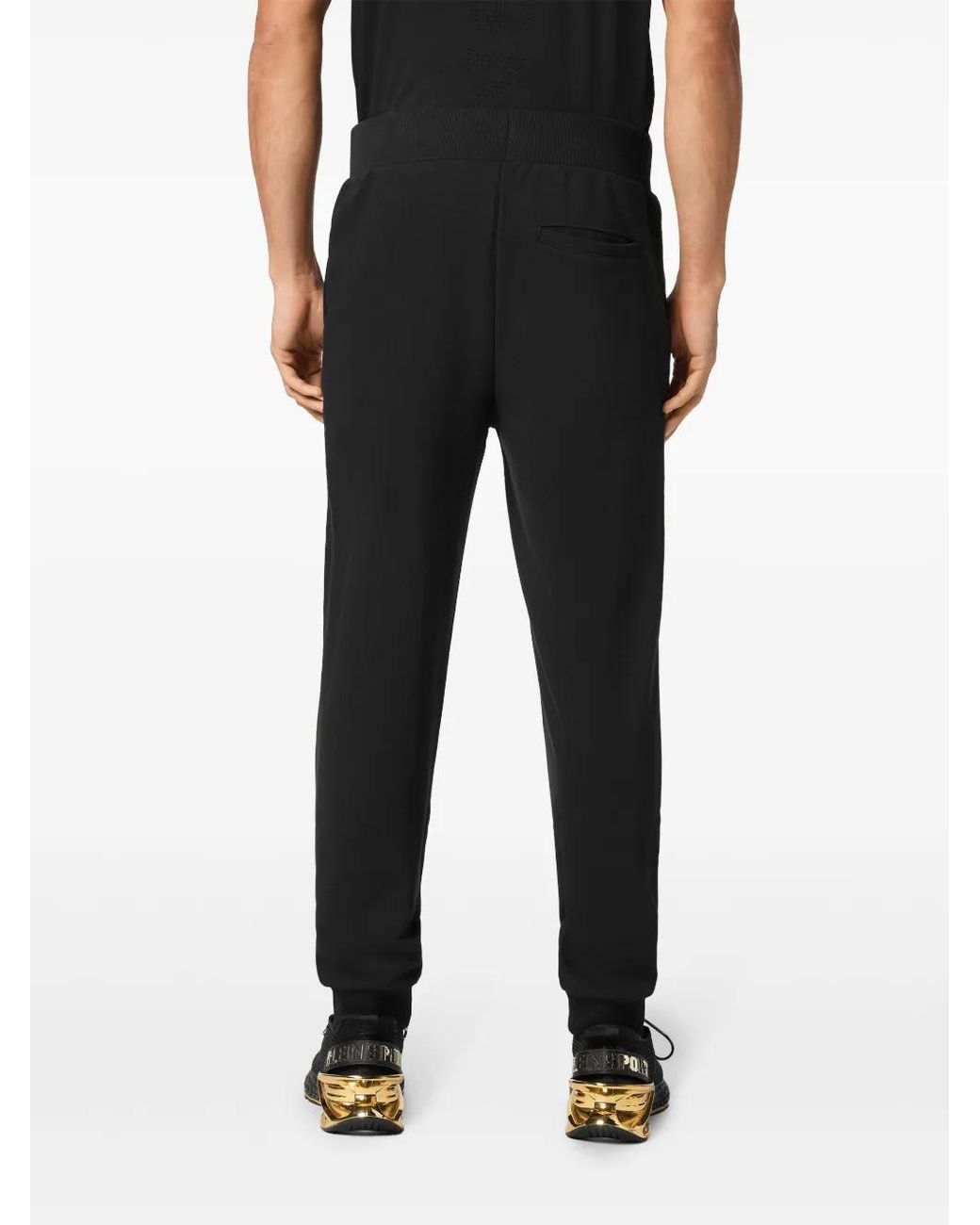 Philipp Plein Black Logo-Print Track Pants for men