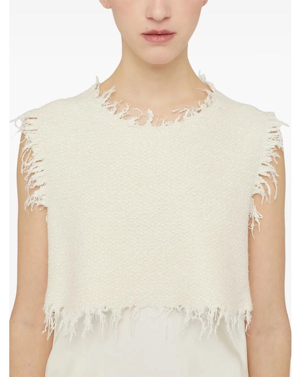 Jil Sander Natural Layered-Design Sleeveless Top