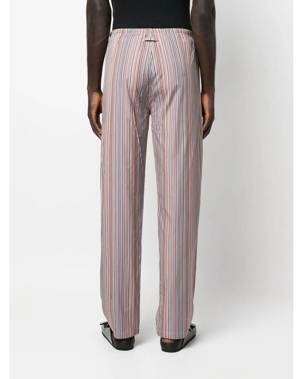Paul Smith Blue Cotton Striped Trousers for men