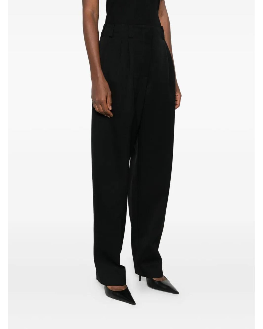 Givenchy Black Slashed Double Pleat Pants