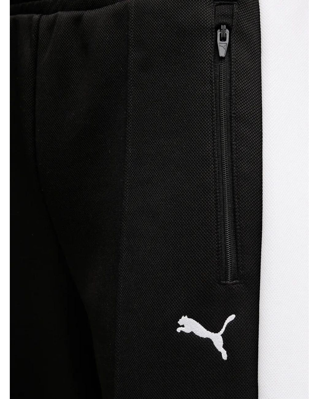 PUMA Black T7 Side-Stripe Track Pants