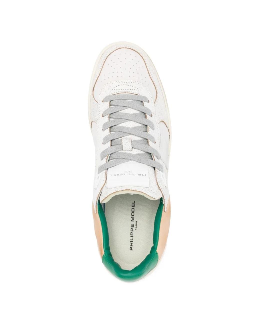 Philippe Model White Perforated Leather Sneakers for men