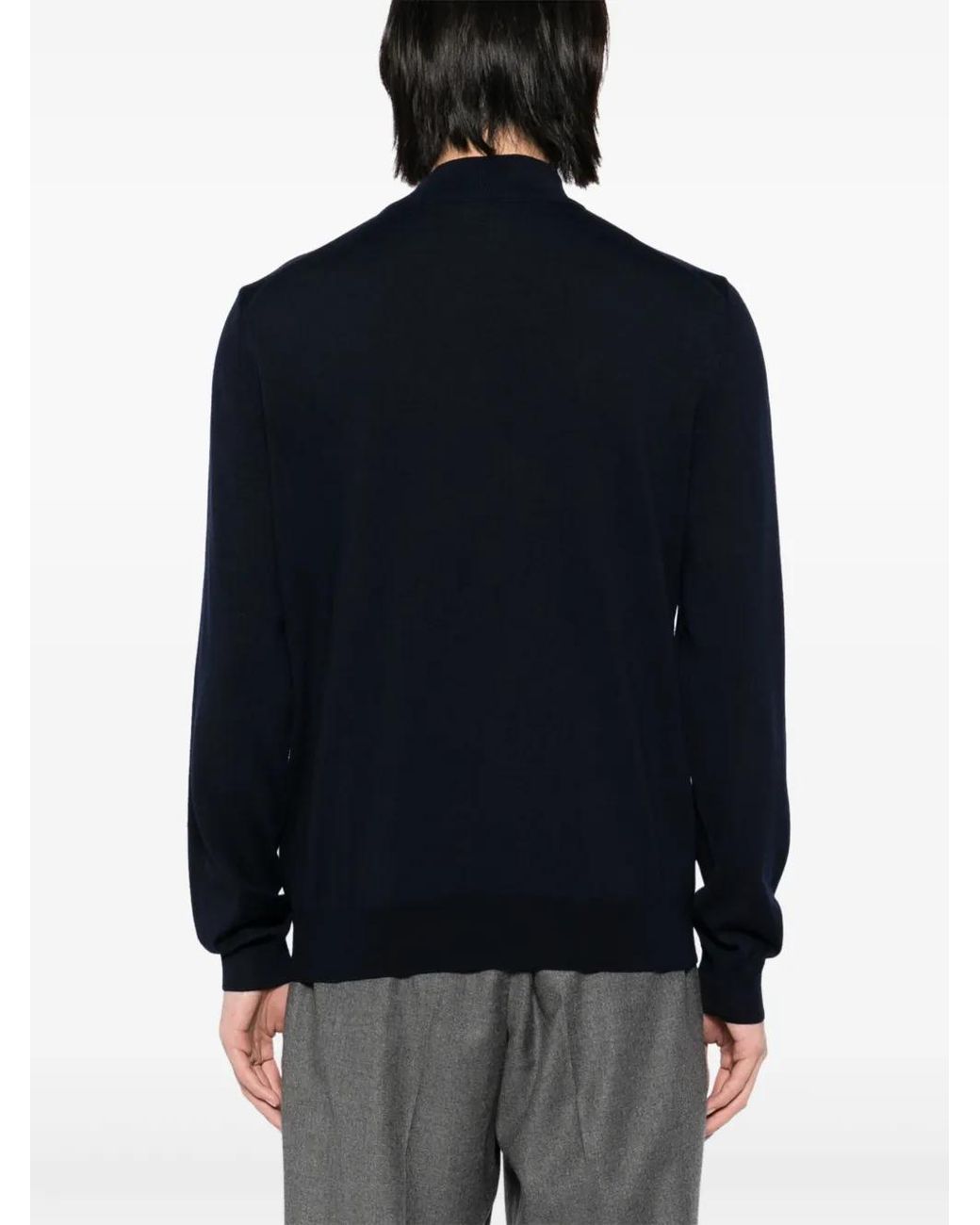 Boss Blue Half-Zip Jumper for men