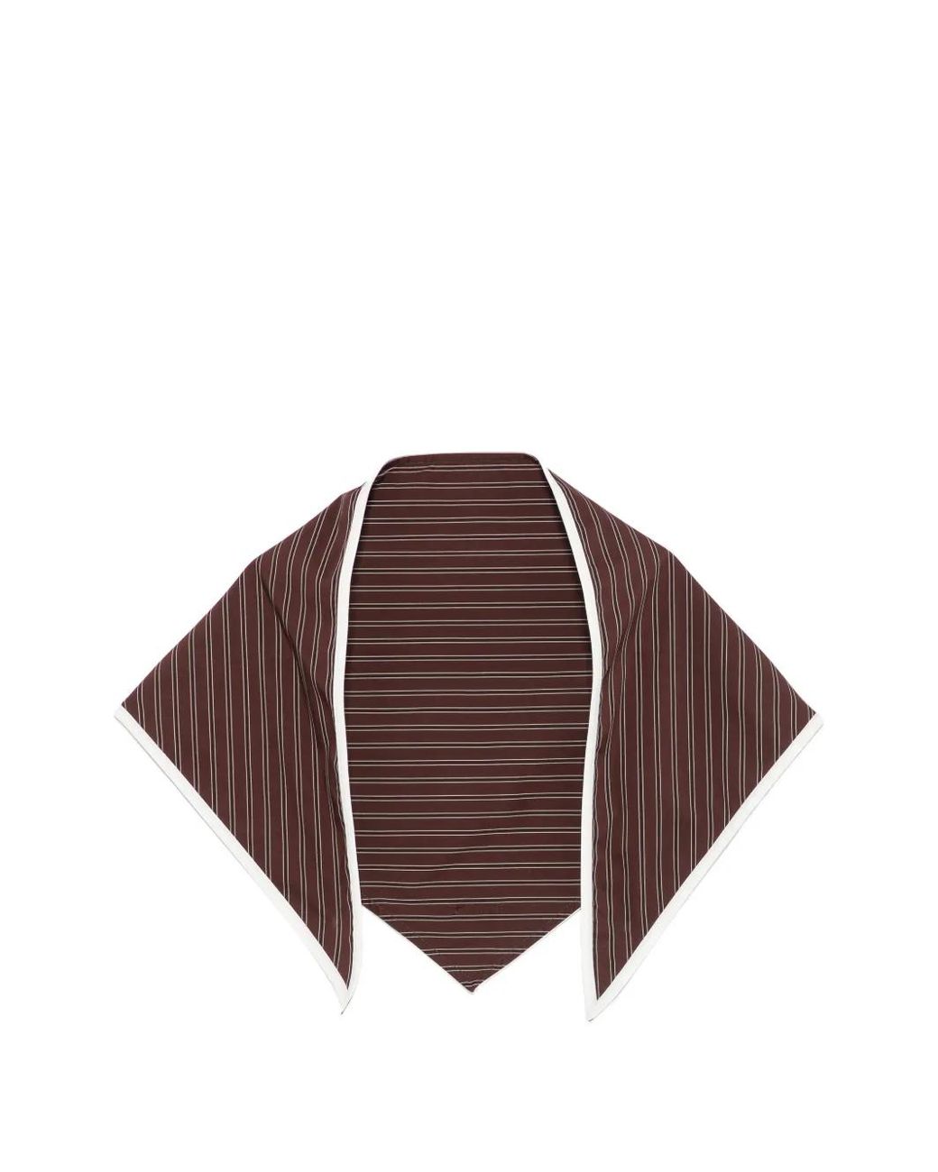 Patrizia Pepe Brown Écharpe Rayée À Patch Logo