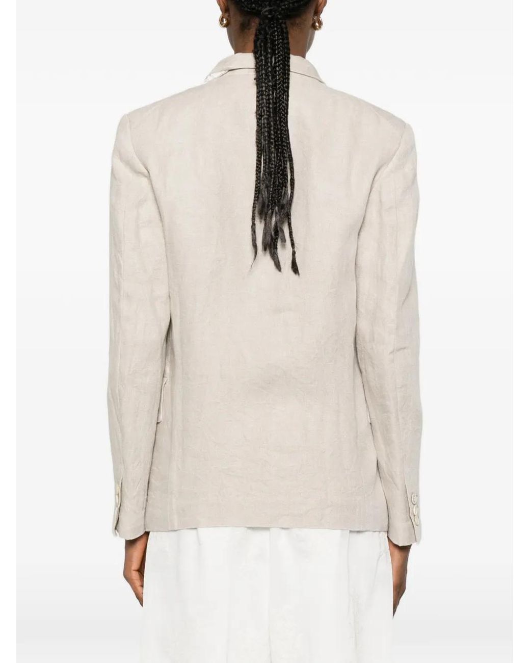 Comme des Garçons Button-Up Blazer in het White