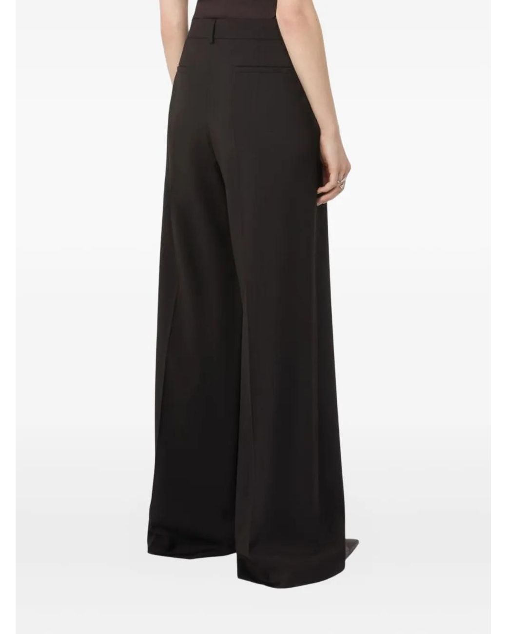 Sportmax Black Button Wool Trousers