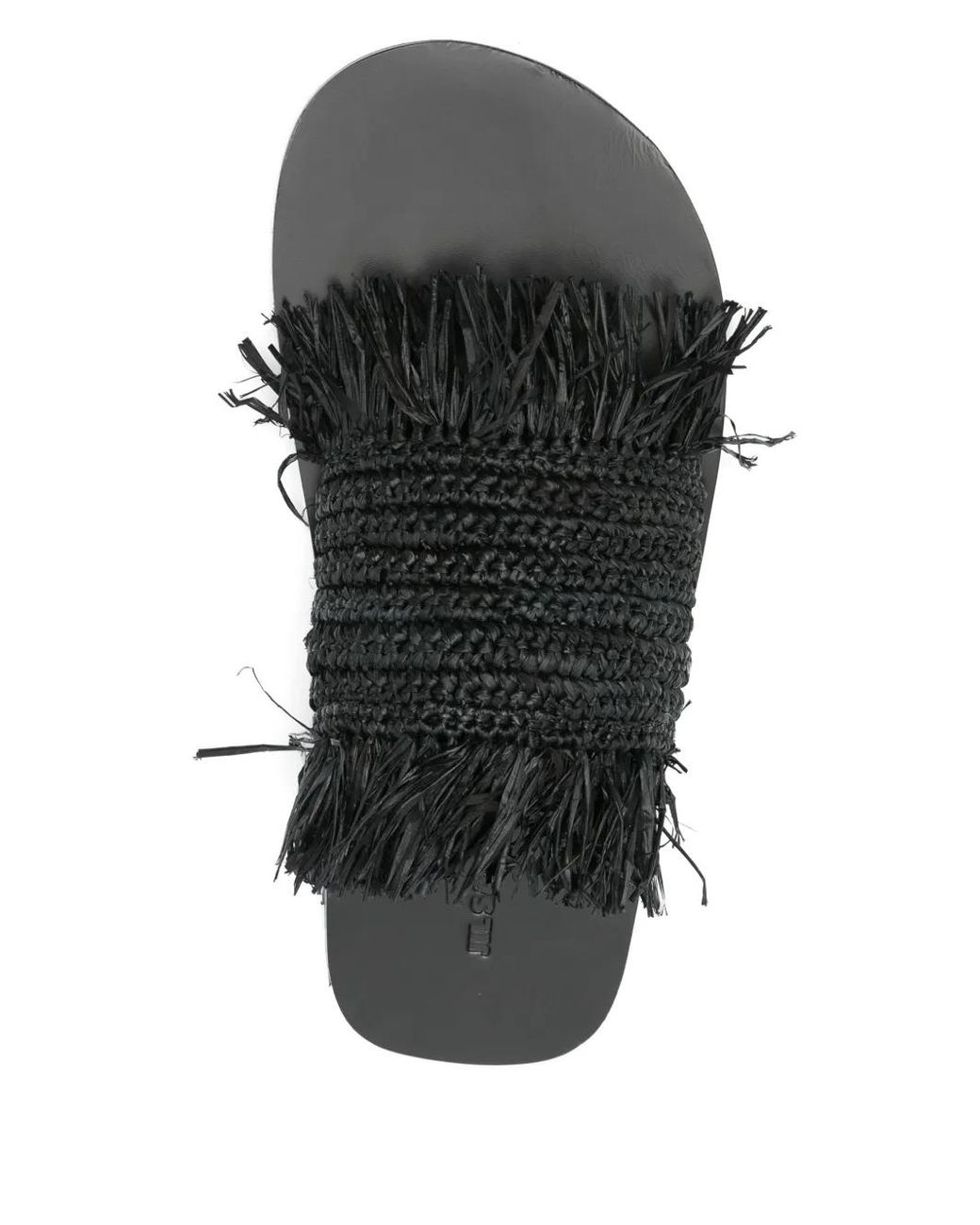 Jil Sander Black Raffia Sandals