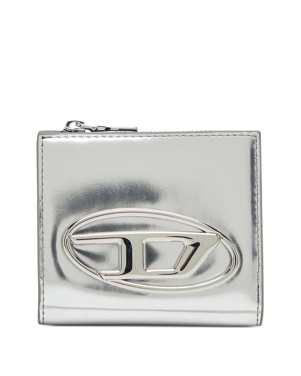 DIESEL Gray 1Dr Metallic Zippered Wallet