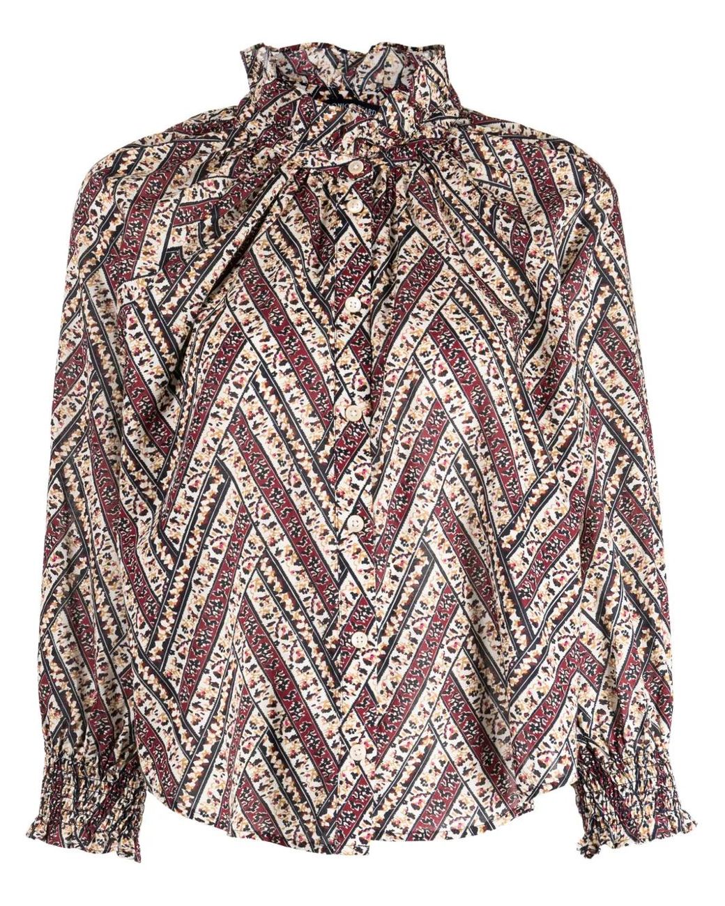 Veronica Beard Multicolor Calisto Floral-Print Blouse