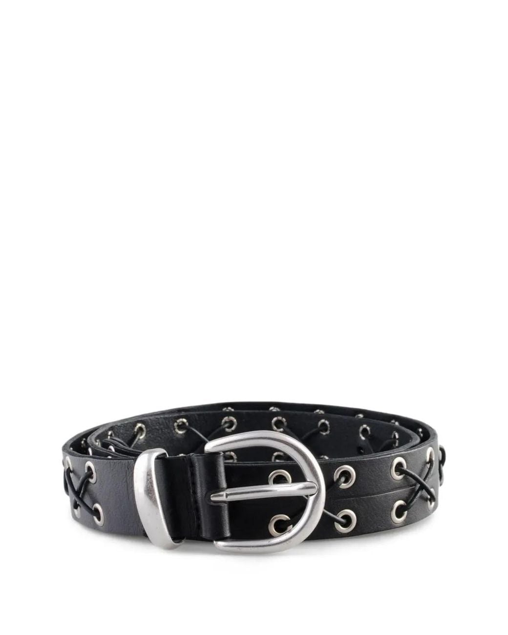 MOLEBO Black Ceinture En Cuir À Détails D'Œillets