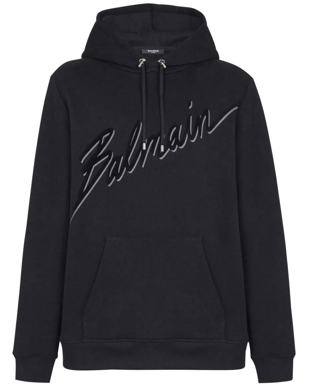 Balmain Black Sweatshirt With Printed Logo for men