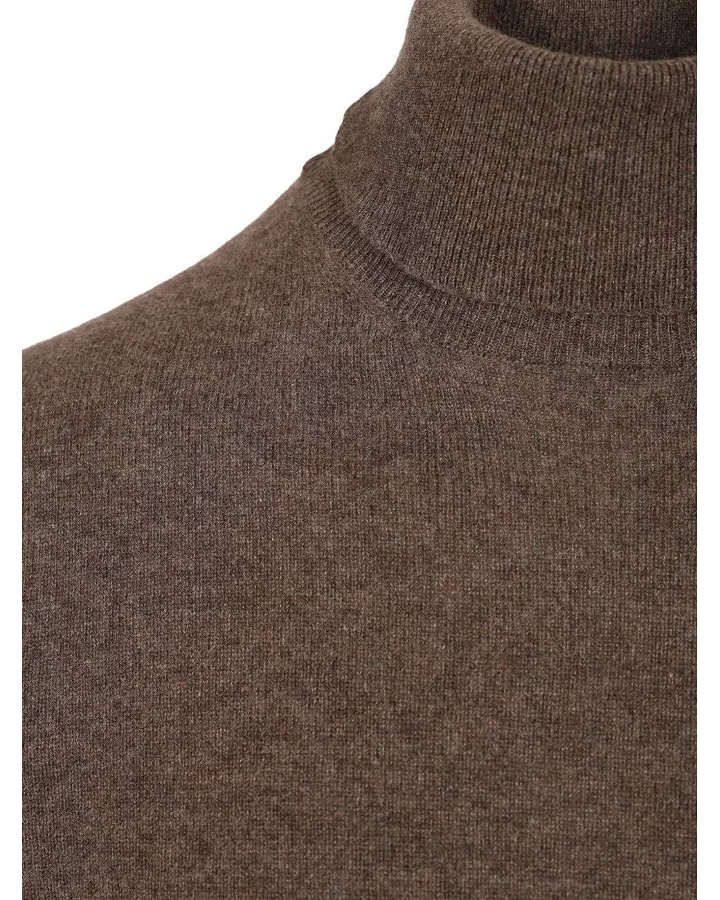 Al Duca D'aosta Brown Ribbed-Trim Sweater for men
