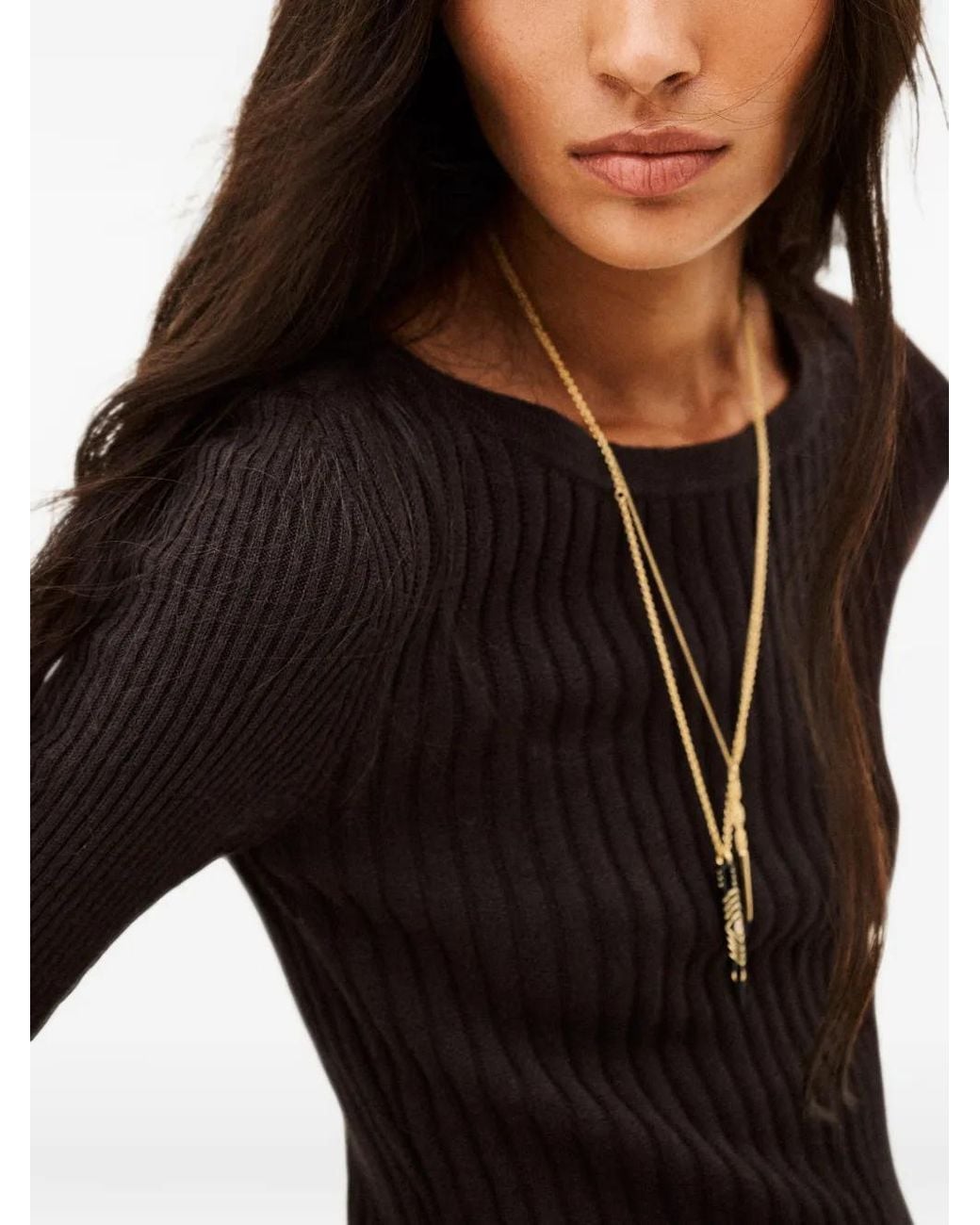 Ba&sh Black Gerippter Palma Pullover Mit Knöpfen