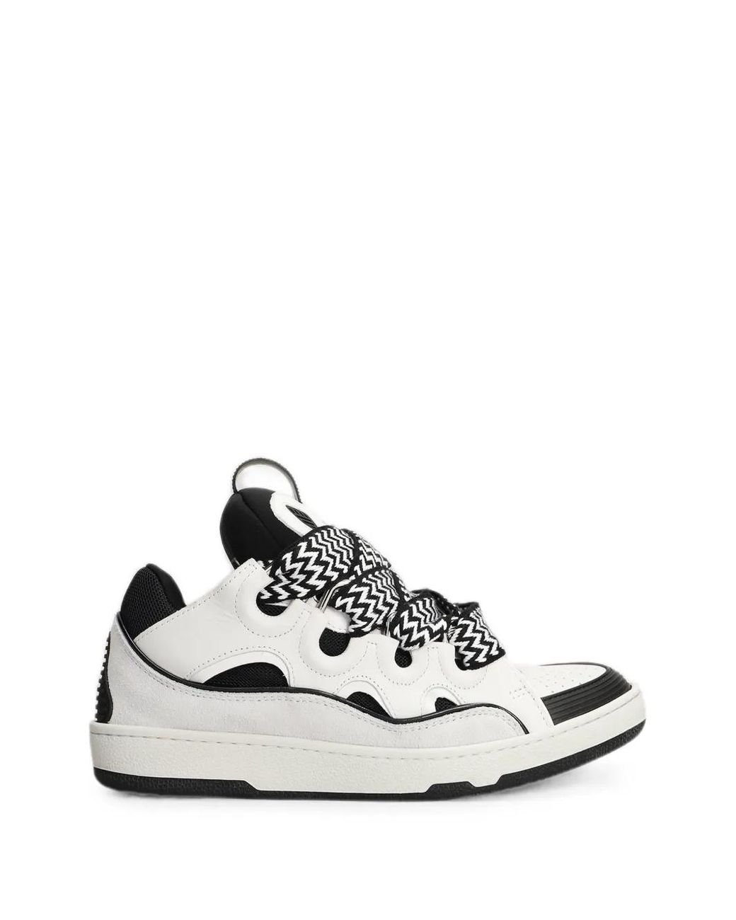 Lanvin White Bicolor Curb Sneakers
