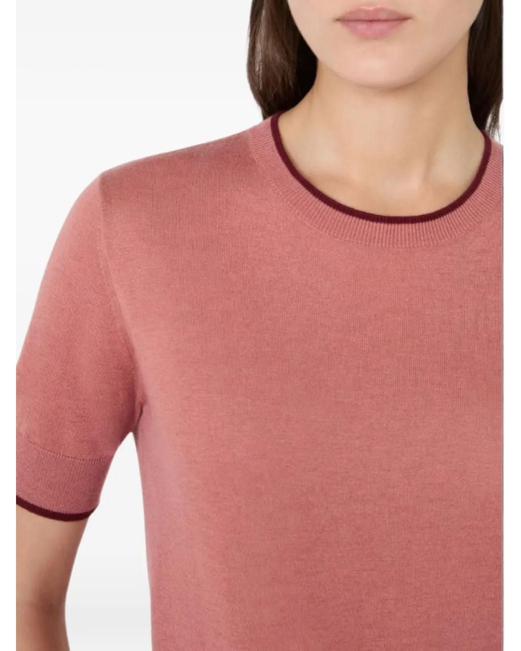 Max Mara Pink Wool And Silk Yarn Sweater