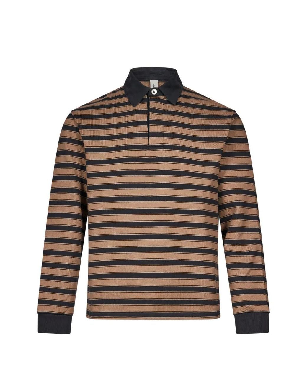 Another Aspect Gestreept Poloshirt in het Brown voor heren