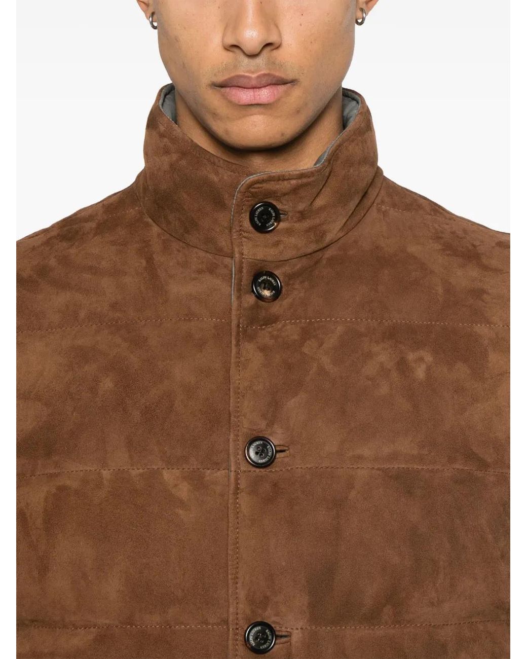 Ralph Lauren Brown Suede Gilet for men